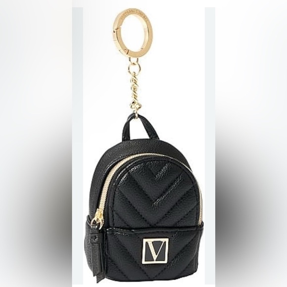 Victoria’s Secret Black Quilted Mini Bag w/ Gold Purse Charm - Picture 2 of 2